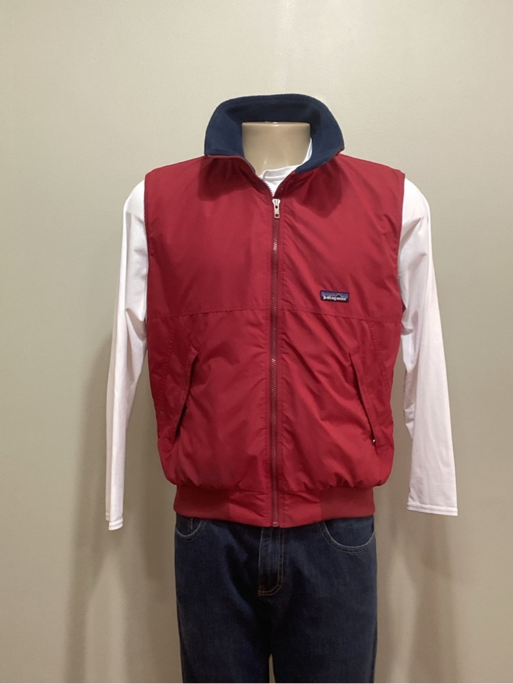 Patagonia Fleece Vest with Windproof exterior shell.